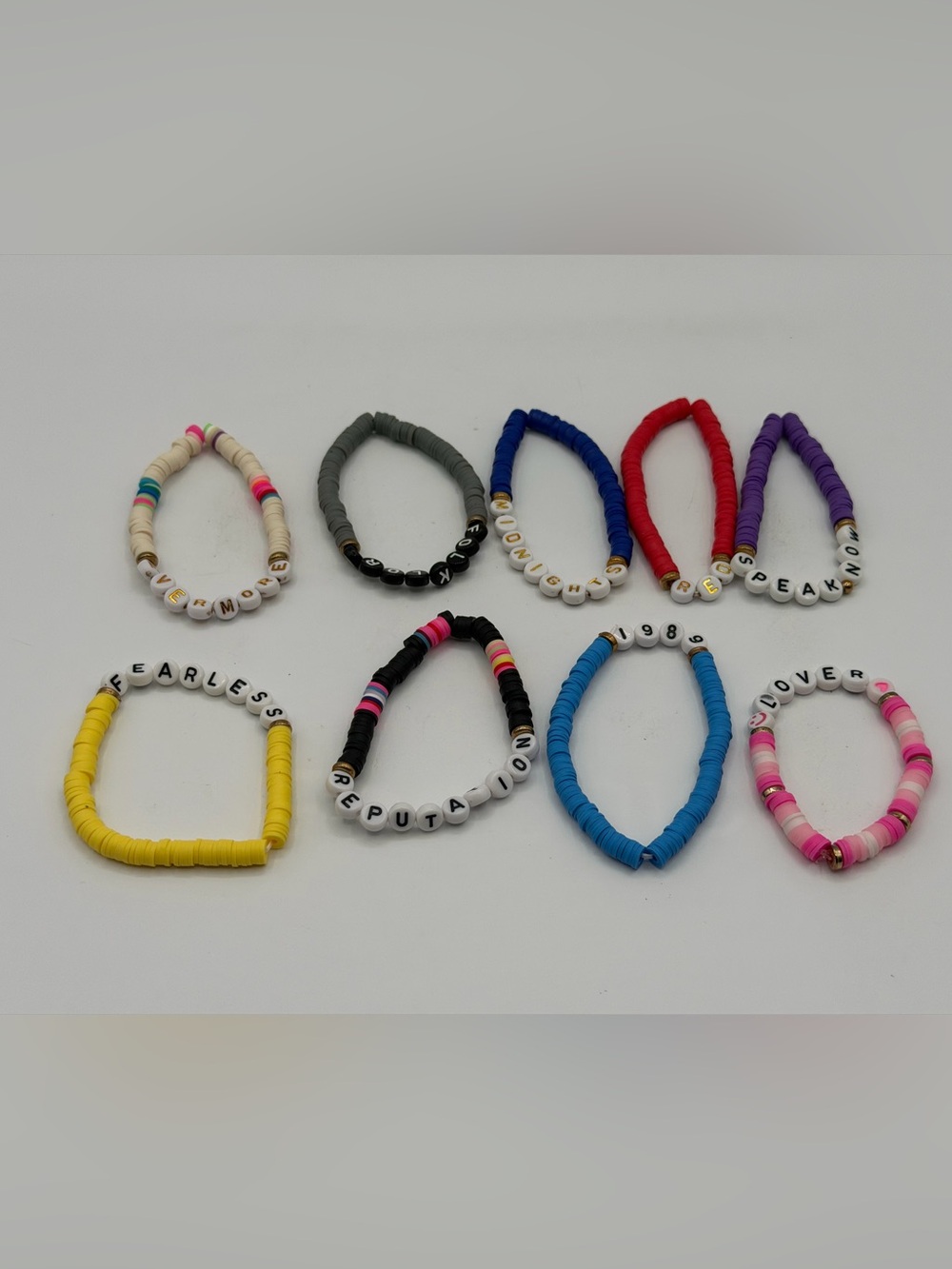 Lot of 9 Hand Made Taylor Swift Eras Tour Friendship Bracelets